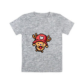 Детская футболка хлопок с принтом One Piece. Chopper. 8 bit. , 100% хлопок | круглый вырез горловины, полуприлегающий силуэт, длина до линии бедер | chopper | one piece | pixel art | ванпис | пиксель арт | чоппер