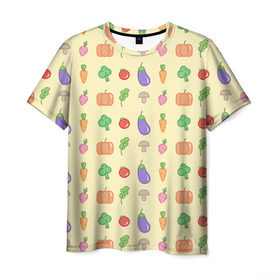 Мужская футболка 3D с принтом Рай вегетарианца , 100% полиэфир | прямой крой, круглый вырез горловины, длина до линии бедер | вегетарианцы | забавные | необычные | овощи | приколы