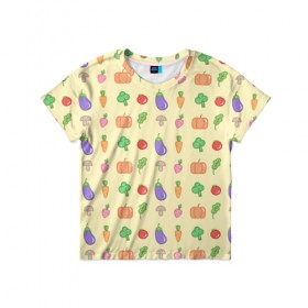 Детская футболка 3D с принтом Рай вегетарианца , 100% гипоаллергенный полиэфир | прямой крой, круглый вырез горловины, длина до линии бедер, чуть спущенное плечо, ткань немного тянется | вегетарианцы | забавные | необычные | овощи | приколы