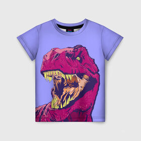 Детская футболка 3D с принтом rex , 100% гипоаллергенный полиэфир | прямой крой, круглый вырез горловины, длина до линии бедер, чуть спущенное плечо, ткань немного тянется | dinosaur | t rex | динозавр | рекс | тирекс