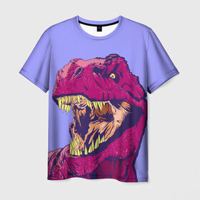 Мужская футболка 3D с принтом rex , 100% полиэфир | прямой крой, круглый вырез горловины, длина до линии бедер | Тематика изображения на принте: dinosaur | t rex | динозавр | рекс | тирекс