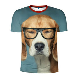 Мужская футболка 3D спортивная с принтом Бигль , 100% полиэстер с улучшенными характеристиками | приталенный силуэт, круглая горловина, широкие плечи, сужается к линии бедра | бигль | гончая | дворняжка | охотничья | песик | песики | собака | собаки