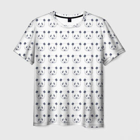 Мужская футболка 3D с принтом Панда Хипстер , 100% полиэфир | прямой крой, круглый вырез горловины, длина до линии бедер | Тематика изображения на принте: животные | панда | приколы | хипстер