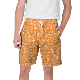 Мужские шорты 3D с принтом Жизнь на Ямайке ,  полиэстер 100% | прямой крой, два кармана без застежек по бокам. Мягкая трикотажная резинка на поясе, внутри которой широкие завязки. Длина чуть выше колен | оранжевый | паттерн