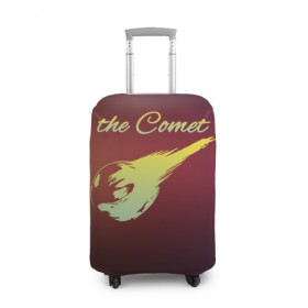 Чехол для чемодана 3D с принтом Летящая комета , 86% полиэфир, 14% спандекс | двустороннее нанесение принта, прорези для ручек и колес | комета | космос | красиво | надписи | планета