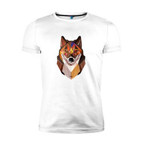 Мужская футболка премиум с принтом Wolf , 92% хлопок, 8% лайкра | приталенный силуэт, круглый вырез ворота, длина до линии бедра, короткий рукав | 3d | 3д | autumn | forest | nature | wolf | абстракция | волк | геометрия | лес | осень | природа | хищник