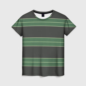 Женская футболка 3D с принтом Одежда Курта Кобейна , 100% полиэфир ( синтетическое хлопкоподобное полотно) | прямой крой, круглый вырез горловины, длина до линии бедер | в полоску | зеленая | курт кобейн | полосатая | полоски