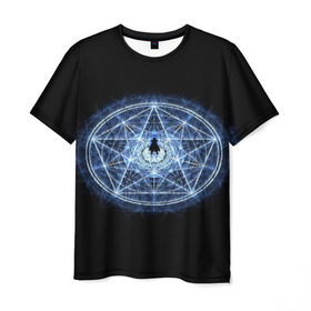 Мужская футболка 3D с принтом Цельнометаллический алхимик , 100% полиэфир | прямой крой, круглый вырез горловины, длина до линии бедер | alchemist | fullmetal | алхимик | алхимический круг | алхимия | стальной