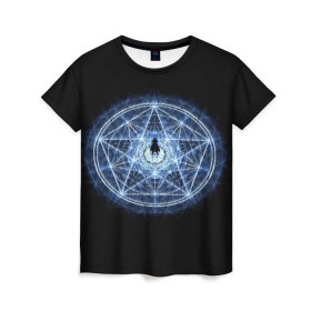 Женская футболка 3D с принтом Цельнометаллический алхимик , 100% полиэфир ( синтетическое хлопкоподобное полотно) | прямой крой, круглый вырез горловины, длина до линии бедер | alchemist | fullmetal | алхимик | алхимический круг | алхимия | стальной