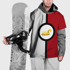 Накидка на куртку 3D с принтом Пикачу спит в покеболе , 100% полиэстер |  | Тематика изображения на принте: pikachu | pokeball | pokemon | sleep | пикачу | покебол | покемон