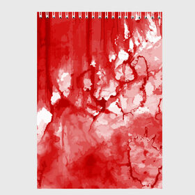 Скетчбук с принтом Кровь , 100% бумага
 | 48 листов, плотность листов — 100 г/м2, плотность картонной обложки — 250 г/м2. Листы скреплены сверху удобной пружинной спиралью | Тематика изображения на принте: брызги | капли | кровь | ужас | хэллоуин