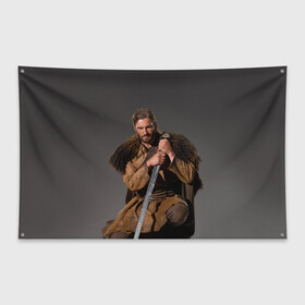Флаг-баннер с принтом Викинги , 100% полиэстер | размер 67 х 109 см, плотность ткани — 95 г/м2; по краям флага есть четыре люверса для крепления | викинги
