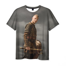 Мужская футболка 3D с принтом Бьёрн , 100% полиэфир | прямой крой, круглый вырез горловины, длина до линии бедер | викинги