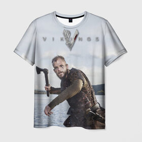 Мужская футболка 3D с принтом Викинги , 100% полиэфир | прямой крой, круглый вырез горловины, длина до линии бедер | викинги