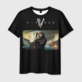 Мужская футболка 3D с принтом Викинги , 100% полиэфир | прямой крой, круглый вырез горловины, длина до линии бедер | викинги