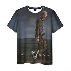 Мужская футболка 3D с принтом Флоки , 100% полиэфир | прямой крой, круглый вырез горловины, длина до линии бедер | викинги