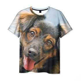 Мужская футболка 3D с принтом Длинношерстная такса , 100% полиэфир | прямой крой, круглый вырез горловины, длина до линии бедер | дворняжка | песик | собака | собаки | собачка | собачки | такса | таксы