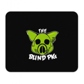 Коврик прямоугольный с принтом Blind Pig , натуральный каучук | размер 230 х 185 мм; запечатка лицевой стороны | ад | зеленый | свинья | череп
