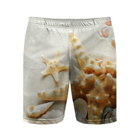Мужские шорты 3D спортивные с принтом Морской пляж 5 ,  |  | Тематика изображения на принте: море | морская звезда | песок | пляж | ракушки | туризм | турист