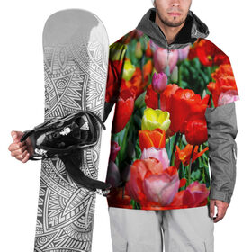 Накидка на куртку 3D с принтом Тюльпановый рай , 100% полиэстер |  | Тематика изображения на принте: 