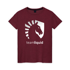 Женская футболка хлопок с принтом cs:go - Liquid team style , 100% хлопок | прямой крой, круглый вырез горловины, длина до линии бедер, слегка спущенное плечо | cs | csgo | liquid | го | кс | ликвид
