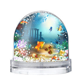 Снежный шар с принтом Золотая рыбка , Пластик | Изображение внутри шара печатается на глянцевой фотобумаге с двух сторон | Тематика изображения на принте: вода | водоросли | море | подводный мир | природа | рыба | рыбка | туризм