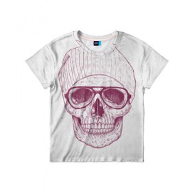 Детская футболка 3D с принтом Cool Skull , 100% гипоаллергенный полиэфир | прямой крой, круглый вырез горловины, длина до линии бедер, чуть спущенное плечо, ткань немного тянется | красивый | крутой | очки | рисунок | узор | череп