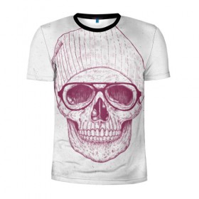 Мужская футболка 3D спортивная с принтом Cool Skull , 100% полиэстер с улучшенными характеристиками | приталенный силуэт, круглая горловина, широкие плечи, сужается к линии бедра | Тематика изображения на принте: красивый | крутой | очки | рисунок | узор | череп
