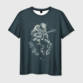Мужская футболка 3D с принтом Астронавт , 100% полиэфир | прямой крой, круглый вырез горловины, длина до линии бедер | music | гитара | звезды | космонавт | космос | музыка