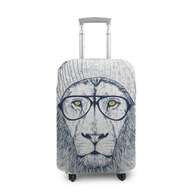 Чехол для чемодана 3D с принтом Cool Lion , 86% полиэфир, 14% спандекс | двустороннее нанесение принта, прорези для ручек и колес | красивый | крутой | лев | львица | очки | рисунок | узор