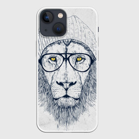 Чехол для iPhone 13 mini с принтом Cool Lion ,  |  | Тематика изображения на принте: красивый | крутой | лев | львица | очки | рисунок | узор