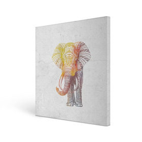 Холст квадратный с принтом Solar Elephant , 100% ПВХ |  | красивый | крутой | рисунок | слон | узор