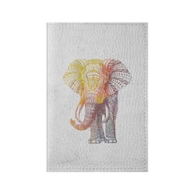Обложка для паспорта матовая кожа с принтом Solar Elephant , натуральная матовая кожа | размер 19,3 х 13,7 см; прозрачные пластиковые крепления | красивый | крутой | рисунок | слон | узор