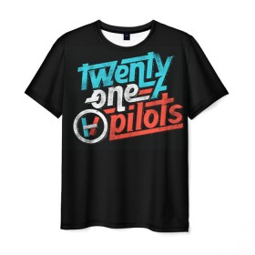 Мужская футболка 3D с принтом Twenty one pilots , 100% полиэфир | прямой крой, круглый вырез горловины, длина до линии бедер | rock | t.o.p. | top | twenty one pilots | рок