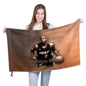 Флаг 3D с принтом Баскетболист Dwyane Wade , 100% полиэстер | плотность ткани — 95 г/м2, размер — 67 х 109 см. Принт наносится с одной стороны | chicago bulls | баскетбол | буллз | дуэйн уэйд | нба | чикаго