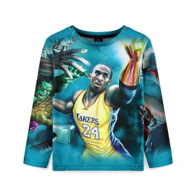 Детский лонгслив 3D с принтом Kobe Bryant , 100% полиэстер | длинные рукава, круглый вырез горловины, полуприлегающий силуэт
 | kobe bryant | lakers | los angeles lakers | nba. | баскетбол | баскетболист | коби брайант | лайкерс | лос анджелес лейкерс | нба