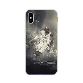 Чехол для Apple iPhone X силиконовый матовый с принтом Kobe Bryant , Силикон | Печать на задней стороне чехла, без боковой панели | kobe bryant | lakers | los angeles lakers | nba. | баскетбол | баскетболист | коби брайант | лайкерс | лос анджелес лейкерс | нба