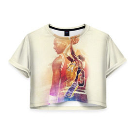 Женская футболка 3D укороченная с принтом Kobe Bryant , 100% полиэстер | круглая горловина, длина футболки до линии талии, рукава с отворотами | kobe bryant | lakers | los angeles lakers | nba. | баскетбол | баскетболист | коби брайант | лайкерс | лос анджелес лейкерс | нба