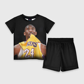Детский костюм с шортами 3D с принтом Kobe Bryant ,  |  | kobe bryant | lakers | los angeles lakers | nba. | баскетбол | баскетболист | коби брайант | лайкерс | лос анджелес лейкерс | нба