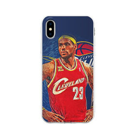 Чехол для Apple iPhone X силиконовый матовый с принтом LeBron James , Силикон | Печать на задней стороне чехла, без боковой панели | cleveland cavaliers | lebron james | nba. | баскетбол | баскетболист | джеймс леброн | кливленд кавальерс | нба