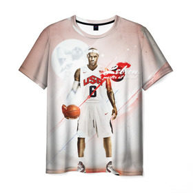 Мужская футболка 3D с принтом LeBron James , 100% полиэфир | прямой крой, круглый вырез горловины, длина до линии бедер | Тематика изображения на принте: cleveland cavaliers | lebron james | nba. | баскетбол | баскетболист | джеймс леброн | кливленд кавальерс | нба