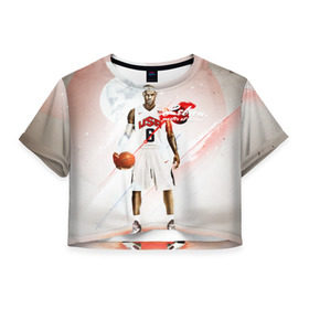 Женская футболка 3D укороченная с принтом LeBron James , 100% полиэстер | круглая горловина, длина футболки до линии талии, рукава с отворотами | cleveland cavaliers | lebron james | nba. | баскетбол | баскетболист | джеймс леброн | кливленд кавальерс | нба
