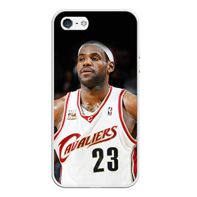 Чехол для iPhone 5/5S матовый с принтом LeBron James , Силикон | Область печати: задняя сторона чехла, без боковых панелей | cleveland cavaliers | lebron james | nba. | баскетбол | баскетболист | джеймс леброн | кливленд кавальерс | нба