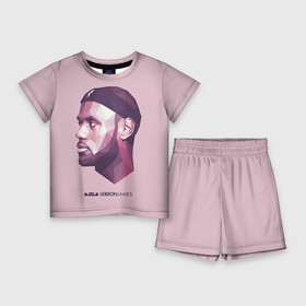 Детский костюм с шортами 3D с принтом LeBron James ,  |  | Тематика изображения на принте: cleveland cavaliers | lebron james | nba. | баскетбол | баскетболист | джеймс леброн | кливленд кавальерс | нба