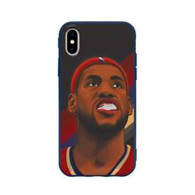 Чехол для Apple iPhone X силиконовый матовый с принтом LeBron James , Силикон | Печать на задней стороне чехла, без боковой панели | cleveland cavaliers | lebron james | nba. | баскетбол | баскетболист | джеймс леброн | кливленд кавальерс | нба