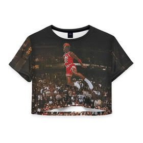 Женская футболка 3D укороченная с принтом Michael Jordan , 100% полиэстер | круглая горловина, длина футболки до линии талии, рукава с отворотами | chicago bulls | michael jeffrey jordan | nba. | баскетбол | баскетболист | вашингтон уизардс | майкл джордан | нба | чикаго | чикаго буллз