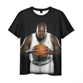 Мужская футболка 3D с принтом Shaquille O`Neal , 100% полиэфир | прямой крой, круглый вырез горловины, длина до линии бедер | Тематика изображения на принте: shaquille oneal | баскетболист | нба | шакил онил