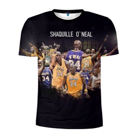 Мужская футболка 3D спортивная с принтом Shaquille O`Neal , 100% полиэстер с улучшенными характеристиками | приталенный силуэт, круглая горловина, широкие плечи, сужается к линии бедра | Тематика изображения на принте: shaquille oneal | баскетболист | нба | шакил онил