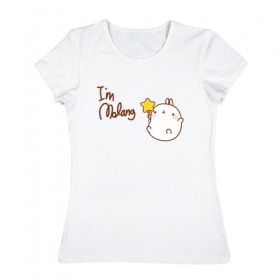 Женская футболка хлопок с принтом Кролик , 100% хлопок | прямой крой, круглый вырез горловины, длина до линии бедер, слегка спущенное плечо | 