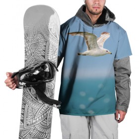 Накидка на куртку 3D с принтом Чайка , 100% полиэстер |  | Тематика изображения на принте: вода | море | пернатые | природа | простор | птица | свобода | солнце | чайка